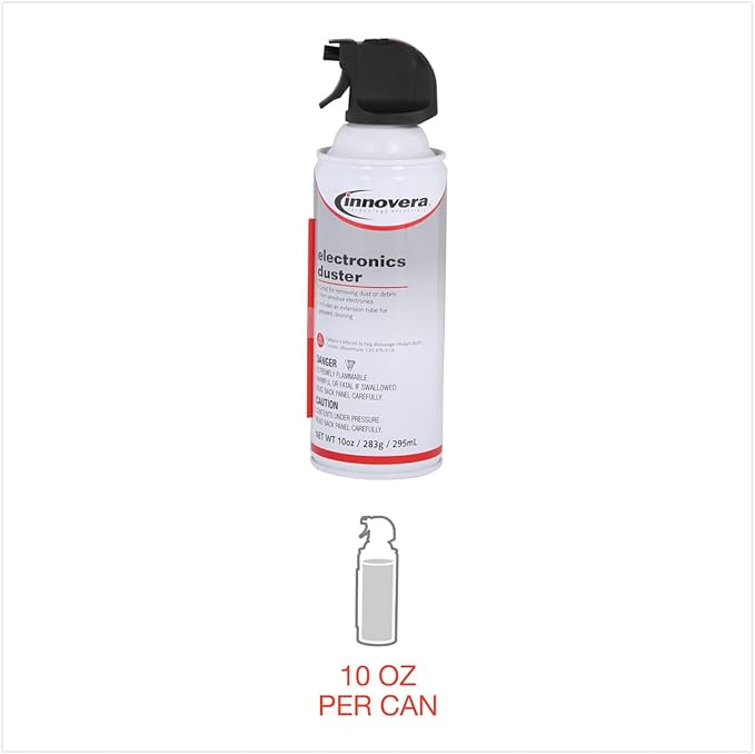 Innovera Compressed Air Duster Cleaner, 10 Oz Can, 8/Pack