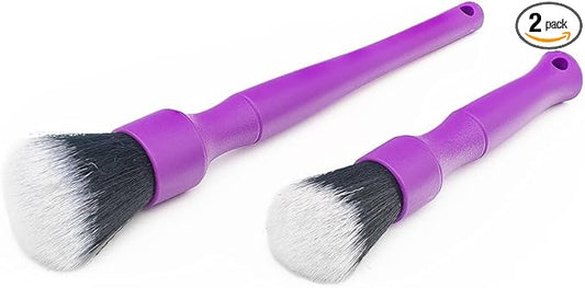 Detail Factory - Synthetic Detailing Brush Set - Ultra-Soft Interior Car Cleaning Brushes for, Screens, Emblems, & Tight Spaces - Purple