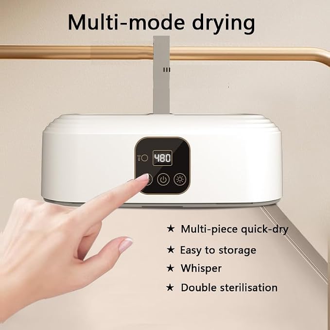 Portable Dryer-Foldable Dryer-With Remote Control Mini Dryer- Great For Travel, RV, Home, Apartment-Electric Dryers Fast And Efficient Drying And Easy To Use And Store, White
