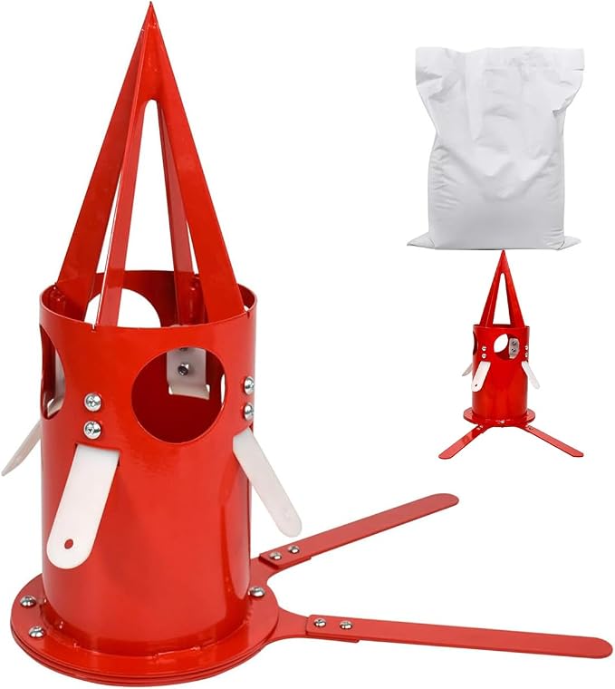 Big Bag Dispenser Bulk Bag Unloader – Heavy Duty Feed Unloader Tool for Animal Feed, Grain, Fertilizer – Rust-Resistant, Portable for Farm, Warehouse, Home Use (Red)