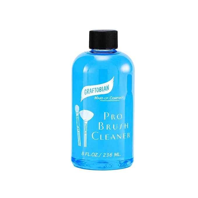 Graftobian Brush Cleaner Solution | Professional Cleanser for Makeup Brushes | Quick-Drying Cleanser for Waterproof Makeup Brushes Removes Cream, Powder & Waterproof Makeup Made in USA 8oz