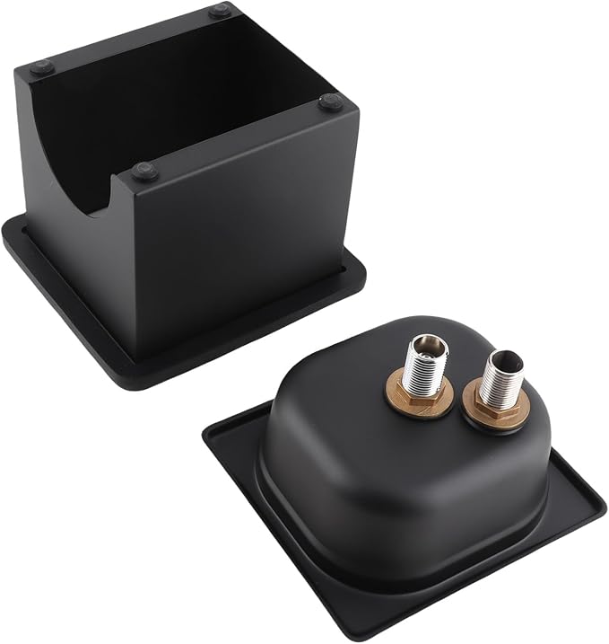 Diydeg Pitcher Rinser, Stainless Steel Kitchen Sink Glass Rinser with Drain and Drip Tray, Countertop Automatic Cup Washer for Bar, Home, Cafe, Restaurant, Household & Commercial (Black) (Small)