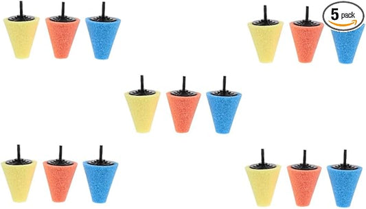 Unomor 15pcs Car Wheel Polishing Sponge Buffing Tools for Electric Drills for Wheels Mudguards and Uneven Surfaces