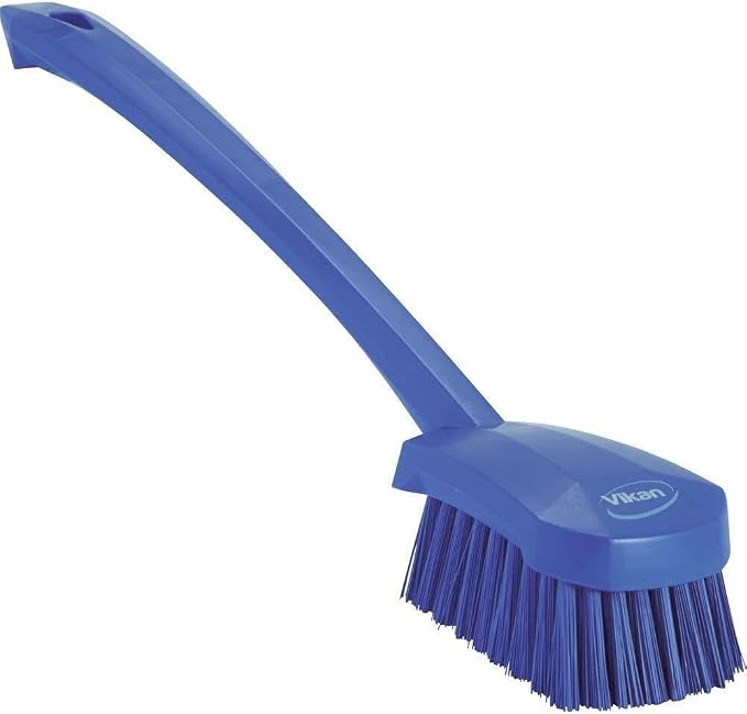 Vikan 2 3/4 in W Scrub Brush, Stiff, 11 51/64 in L Handle, 4 1/2 in L Brush, Purple, Plastic 41868-1 Each