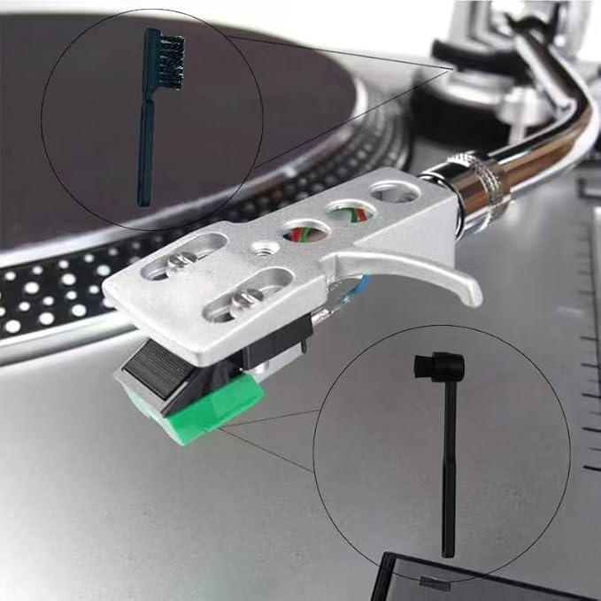 Dust Cover Hinges for AT-PL120, AT-LP120-USB, AT-LP60X,at-LP5 and at-LP3 Turntables (2 PCS).Turntables Needle Stylus Brush and Cleaning Brush. Turntables Tonearm Lock/Clamp