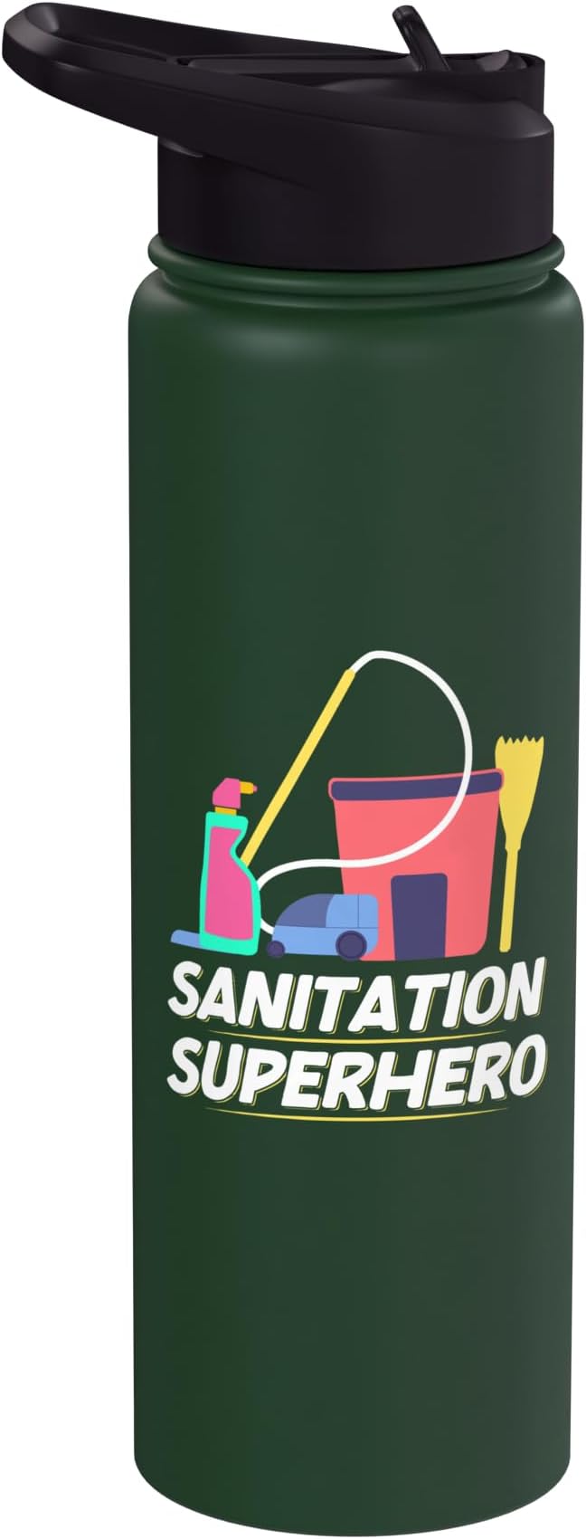 Sanitation Superhero Cleaning Stainless Steel Insulated Water Bottle
