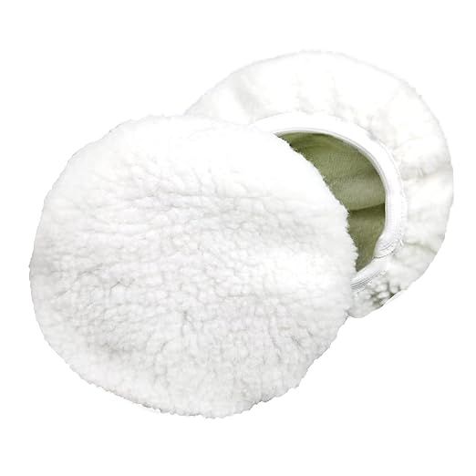 2Pcs Car Waxing Applicator Bonnet 9-10" Faux Wool Polishing Disc Car Cleaning Supplies Waxers Bonnet Set Polishing Pads Waxer Pad