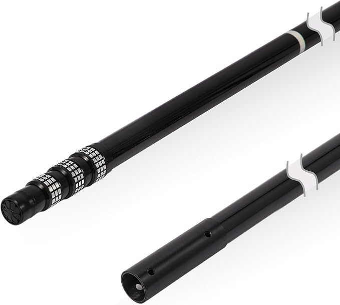 Swimming Pool Pole Carbon Fiber, 4-Section Telescopic 12 Foot, Lightweight and Easy to Grip Adjustable Cleaning Pole, Used for Pool Cleaning, Connected to Fishing net, rake, Brush (12FT)