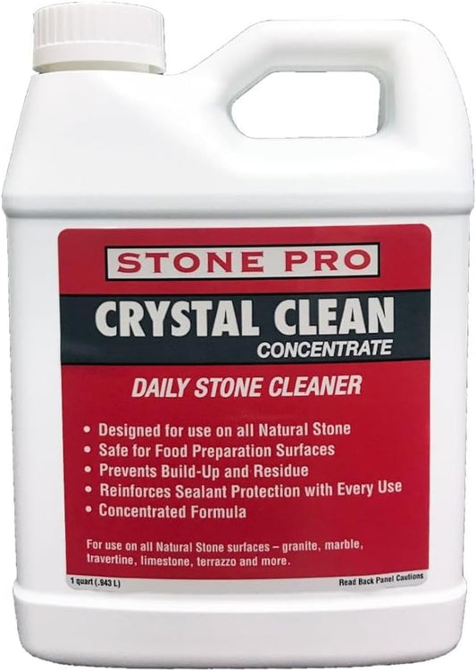 Stone Pro Crystal Clean - Surface Cleaner & Sealer, Concentrate 32 oz Quart