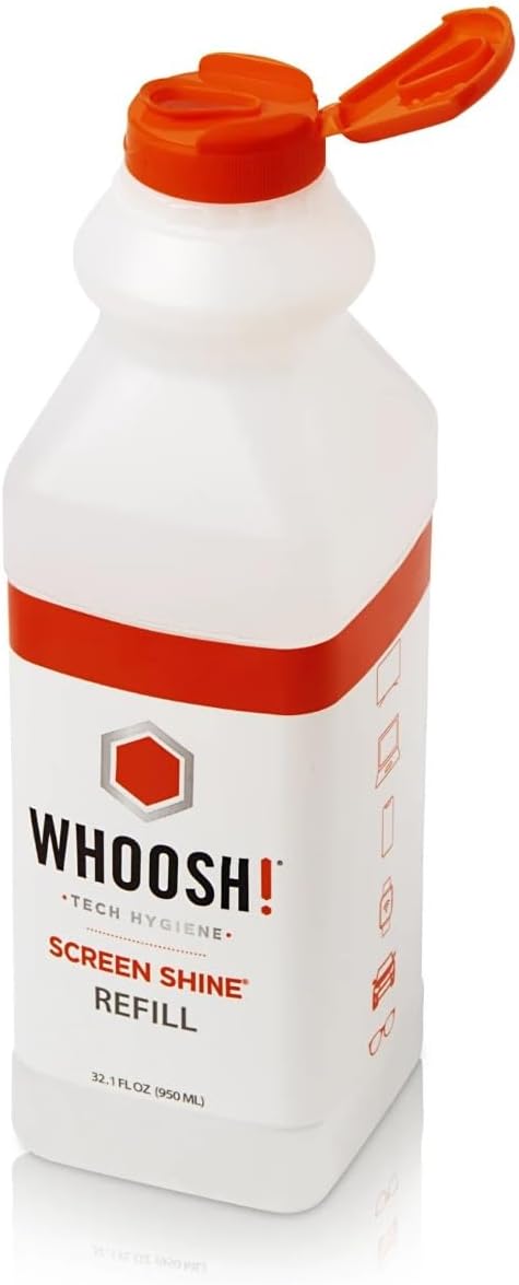 WHOOSH! Screen Cleaner Spray & Refill Bundle | 16.9 & 32.1 fl oz + 1 Microfiber Cloth (14x14)
