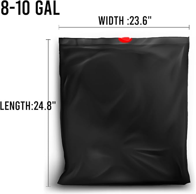BEIDOU-PAC 8-10 Gallon Trash Bags Drawstring, 120 Count Bulk, Black & Unscented Multi-purpose Garbage Bags for Business Home Bathroom Kitchen Commercial and Industrial