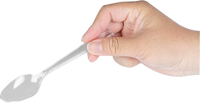 Restaurantware Moderna 7.3 Inch Disposable Spoons 250 Recyclable Clear Plastic Cutlery - Crack-Resistant For All Types Of Meals Clear Plastic Plastic Spoons