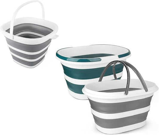 10L Collapsible Bucket for Cleaning, Portable Ice Bucket Water Pail for Space Saving, Cleaning Supplies Organizer Plastic Bucket for Storage