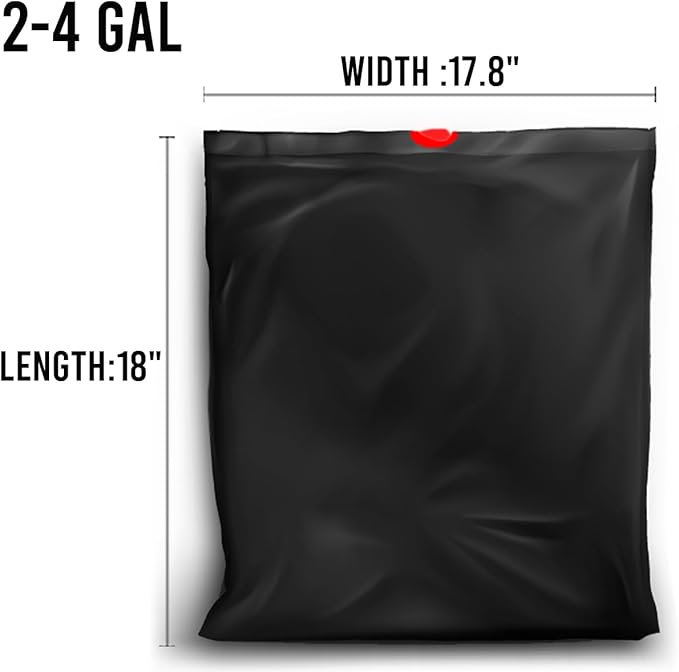 BEIDOU-PAC 2-4 Gallon Trash Bags Drawstring, 200 Count Bulk Value Pack, Black & Unscented Small Multi-purpose Garbage Bags for Business Home Bathroom Kitchen Commercial and Industrial