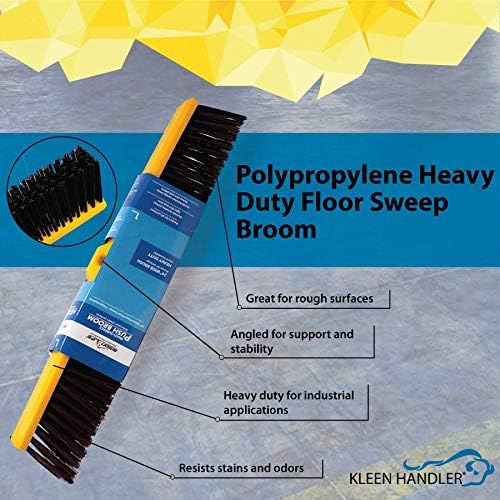 BISON LIFE BIS-WB-09-1 Multi Surface Push Broom Heavy-Duty Floor Sweep Broom, Black
