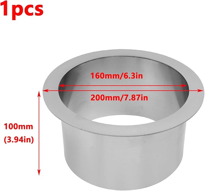 Antrader Drop-in Trash Chute,1Pcs Kitchen Counter Trash Chute Counter Top Trash Chute Stainless Steel Countertop Trash and Waste Chute,Round (200mm/7.87inch)