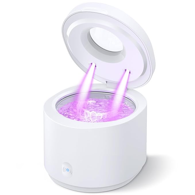 Ultrasonic Retainer Cleaner Machine, 45kHz Retainer Cleaner Machine for Denture Cleaner, 200ML Cleaner Ultrasonic Cleaner for Mouth Guard Cleaner,Night guard, Braces,Rings, Necklaces,White