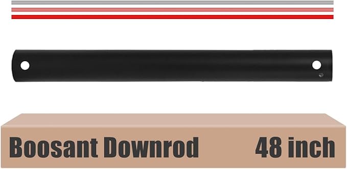 48 INCH Ceiling Fan Downrod With Extended Wires,1 inch Outside Diameter, Extension Rod Only Ceiling Fans Compatible, Not Threaded(Black)