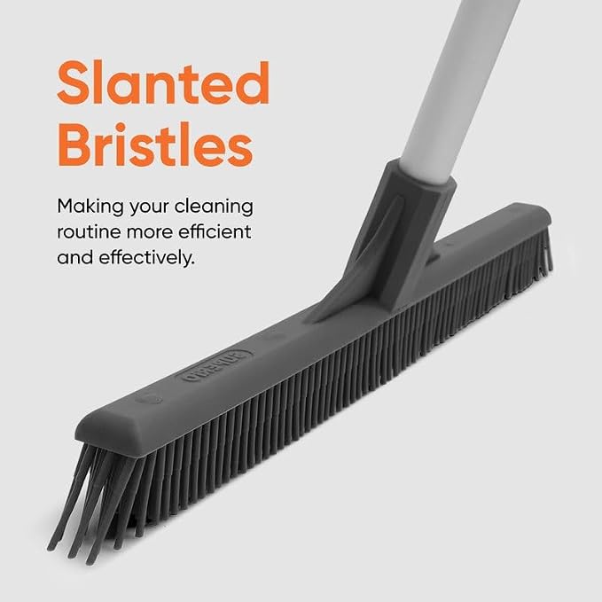 Superio Silicone Broom Head – Carpet Rake & Rubber Broom for Pet Hair on Carpet & Hardwood Floors, Slim Design for Floor Cleaning – Head Only