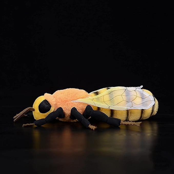 ZHONGXIN MADE Lifelike Bee Stuffed Animal - Realistic Big Wings Plushie, Unique Gift for Kids