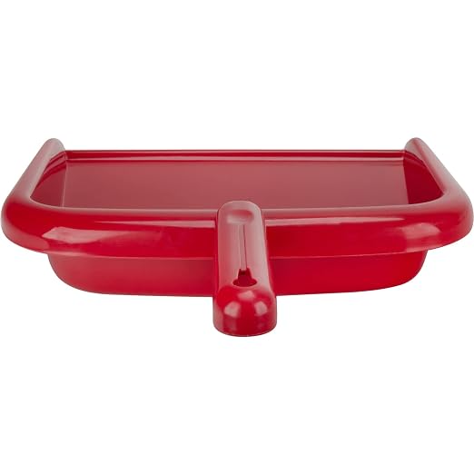 SPARTA Large Handheld Dustpan with Hanging Hole, Heavy-Duty Plastic Dustpan with Wide Lip for Countertops and Surfaces, Plastic, 10 Inches, Red, (Pack of 12)
