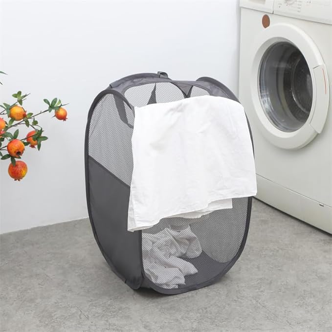 Extra Large Laundry Bags 6 Pack with 1 Pack Pop Up Hamper, Varied Colors Travel Laundry Bags 30"x40", Foldable Mesh Laundry Basket, for college dorm and apartment dwellers (7PCS)