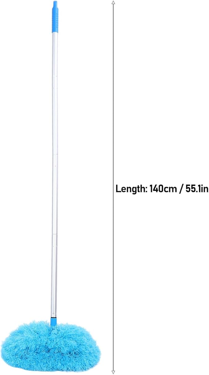 Long Handle Duster for Cleaning, 140cm 360 Degree Rotation Ceiling Fan Cleaner Microfiber Duster with Extension Pole for High Ceilings Furniture (Blue)