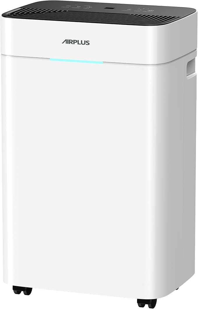 AIRPLUS 4500 Sq Ft Dehumidifier for Home and Basement, 72 Pint Portable Dehumidifiers with Drain Hose for Large Room, Quiet Sleep Mode Dehumidifier for Bedroom, RV De humidifier for Inside Camper