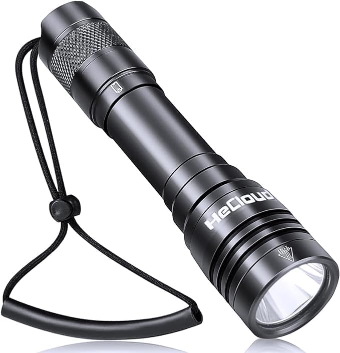 3000LM Scuba Diving Flashlight with Rechargeable Dive Light Underwater Flashlight 328ft IPX8 Waterproof 4 Modes Scuba Safety Light with Charger for Submarine Deep Sea Snorkeling