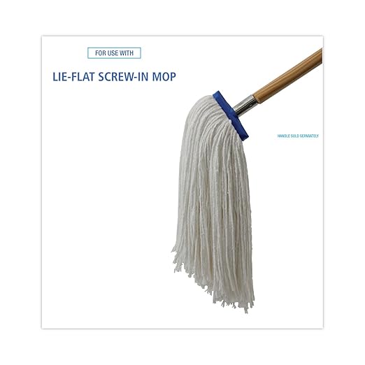 Boardwalk UNS 716R Cut-End Lie-Flat Wet Mop Head, Rayon, 16oz, White (Pack of 12)