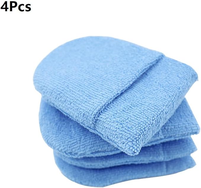 2/4/6Pcs Soft Microfiber Car Wax Applicator Mitts Polishing Sponge Wax Foam Car Wax Applicator Pad Car Detailing Cleaning Tools(4Pcs Blue)