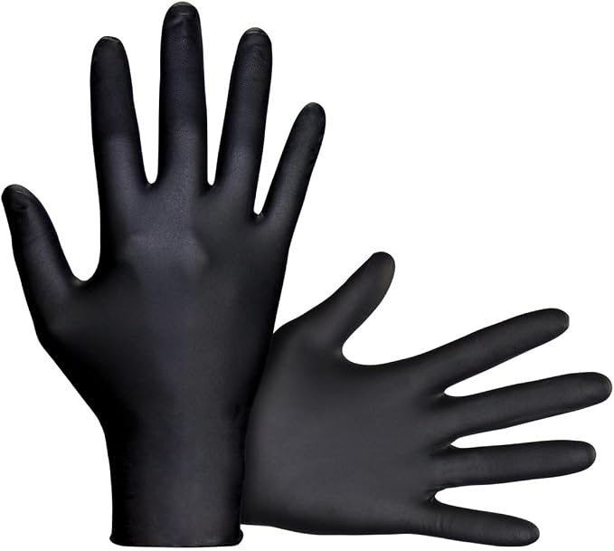 SAS SAFETY CORP 66516 Raven Nitrile Small Black Powder-free Gloves