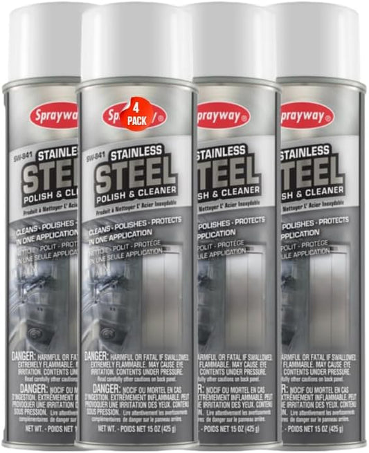 SW841 Stainless Steel Polish and Cleaner, 15 oz, (4 Pack)