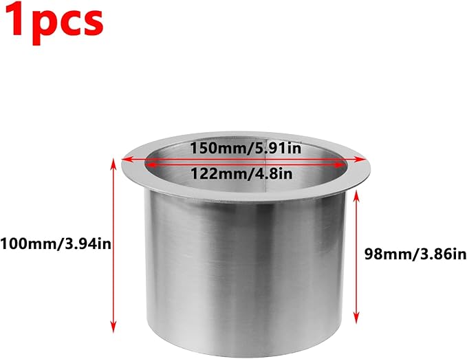 Antrader Trash Chute,Stainless Steel Round Countertop Trash and Waste Chute for Kitchen Bathroom Office,Round (150mm/5.91inch),1Pcs