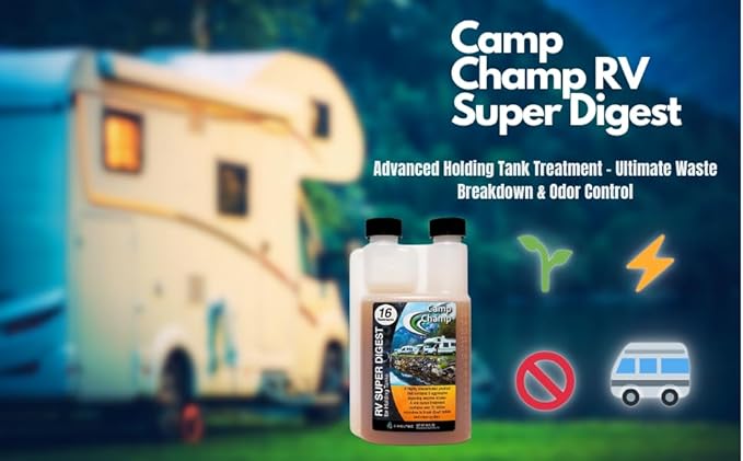 Camp Champ Super Digest | RV Advanced Holding Tank Treatment | ECO-Friendly Strongest Enzyme Blend | Eliminate Tough Clogs | Liquifies Organic Waste