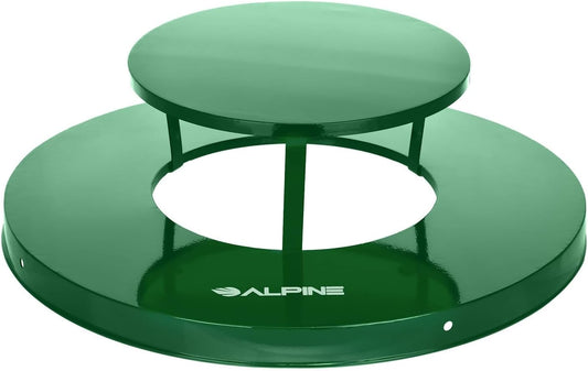 Alpine Industries Outdoor Metal Waste Receptacle Rain Bonnet Lid - Heavy Duty Trash Can - Commercial Trash Receptacle Cover - 38 Gallon Commercial Garbage Can Lid - Green