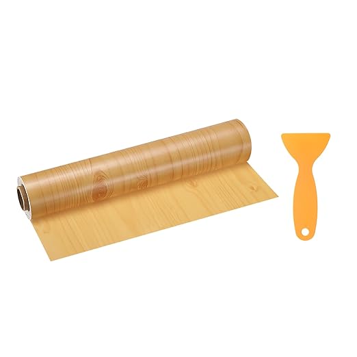 HARFINGTON Wood Grain Repair Tape 11.8 Inch x 33ft Self Adhesive Repair Patch Tape Simulated Wooden Floor Tapes with Plastic Scraper for Tables Doors Windows Furniture, Cherry