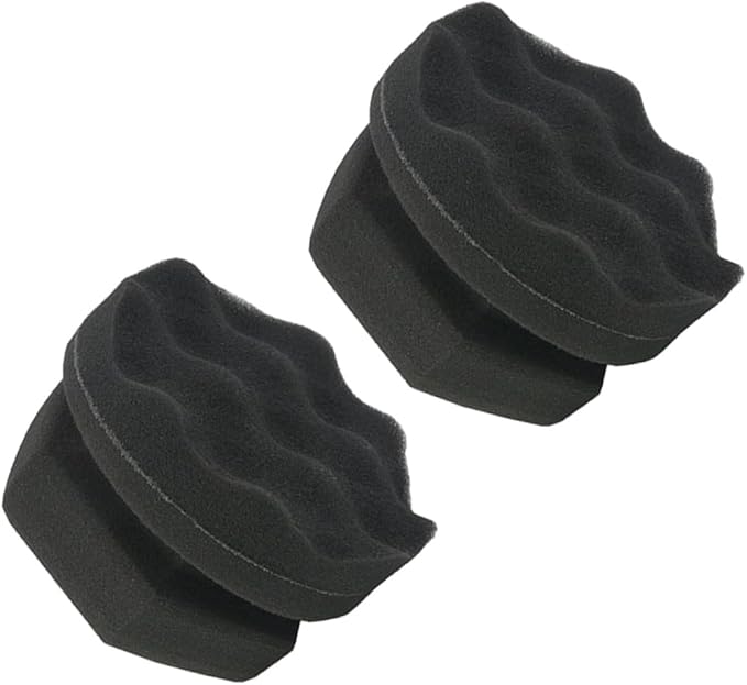 FAVOMOTO 4pcs Handy Wax Sponge Wave Pattern Vehicle Waxing Polish Applicators for Tire Shine Car Interior Seats and Dashboard Cleaning Black