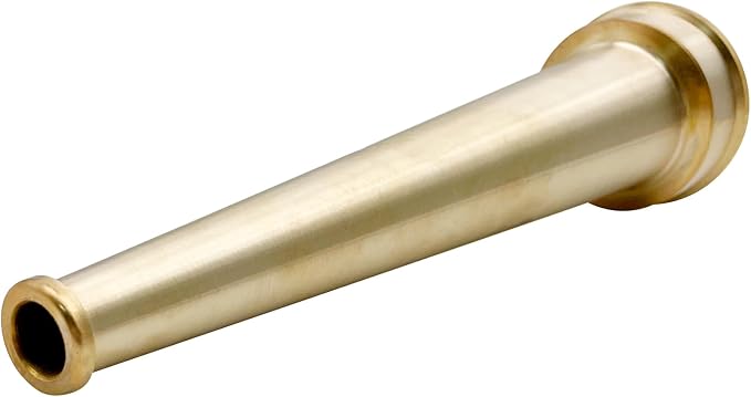 SAFBY Brass Fire Equipment, Plain Hose Nozzle, 1" NPSH (NPT), 8" Length, 3/8" Orifice (1" NPSH/NPT)