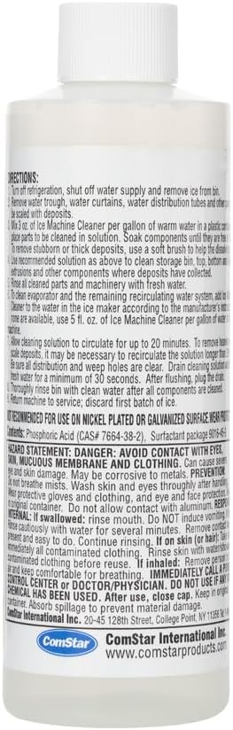 Ice Machine Cleaner, 8 Ounces Designed to Remove Scale & Lime Deposits, Food-Grade Liquid, Most Effective Food Grade Liquid Descaler, Made in USA, (90-350)