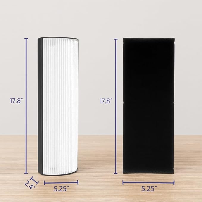 Replacement Filter PETWRFIL For Pure Enrichment PureZone Elite 4-IN-1 Tower Air Purifier PEAIRTWR 2-in-1 True HEPA (2 HEPA + 8-PreFilter)