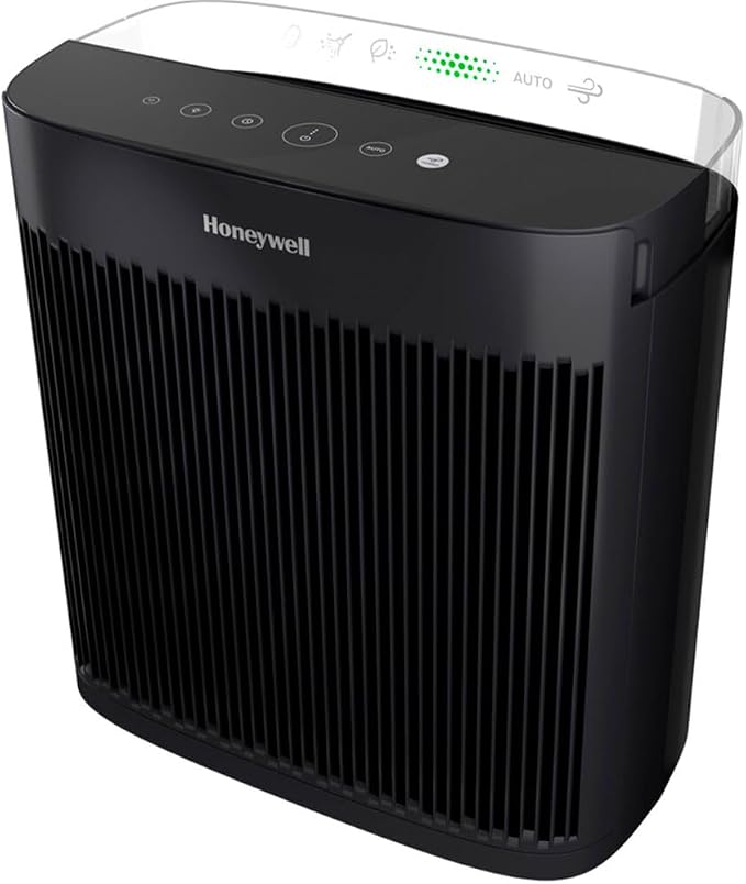 Honeywell HEPA Air Purifier for Home, 2423 Ft² Rooms in 1 Hour, Air Quality Monitor, Auto Mode, Reduces Allergens, Dust, Pollen, Pet Dander, Odors, Smoke, Black, HPA5300B