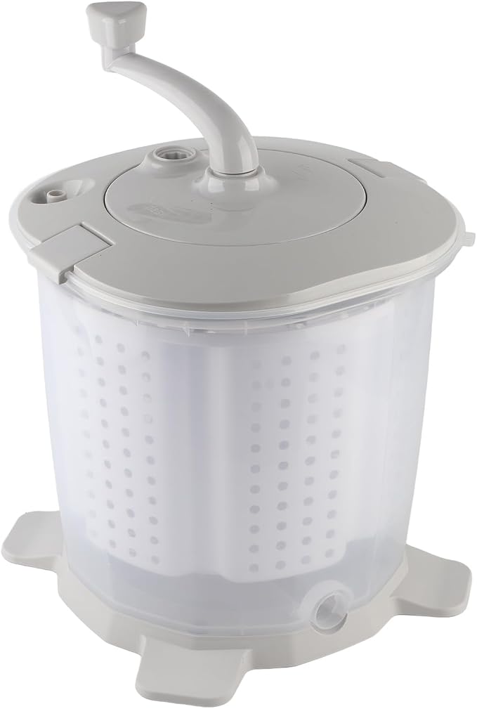 Portable Mini Washing Machine, 1200RPM Fast Dry Manual Hand Clothes Washer, Small Clothes Folding Washing Machine for Underwear Baby Clothes Socks (Nordic Grey)