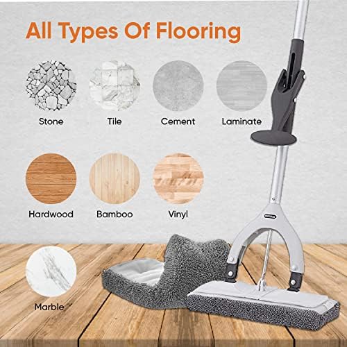 Superio Microfiber Mop Head Replacement for Self-Wring Miracle Mop, Microfiber Cleaning Pad, Mop Refill, Self Wringing Mop (2 Pack)