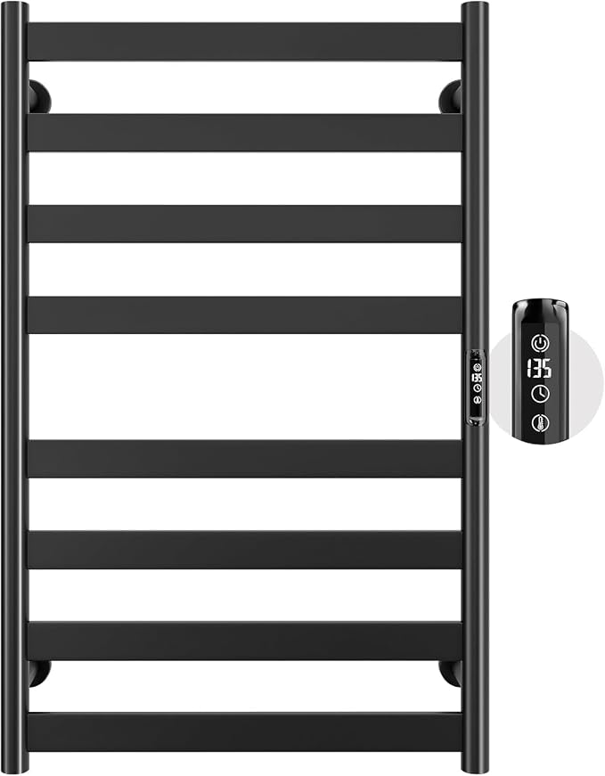 Poloma Paraheeter Towel Warmer, Heated Towel Rack, Towel Warmer Racks for Bathroom, Towel Dryer, Towel Heater, Wall Mounted, Matt Black, CSA Certified.