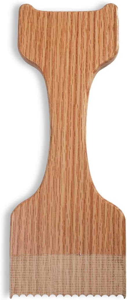 CONSDAN Wood Grill Scraper, Soild Oak Wooden Grill Brush, Grill Scraper for Outdoor Grill, Bristle Free Grill Scrapers, Grill Grate Cleaner Safe Wood Grill Brusher