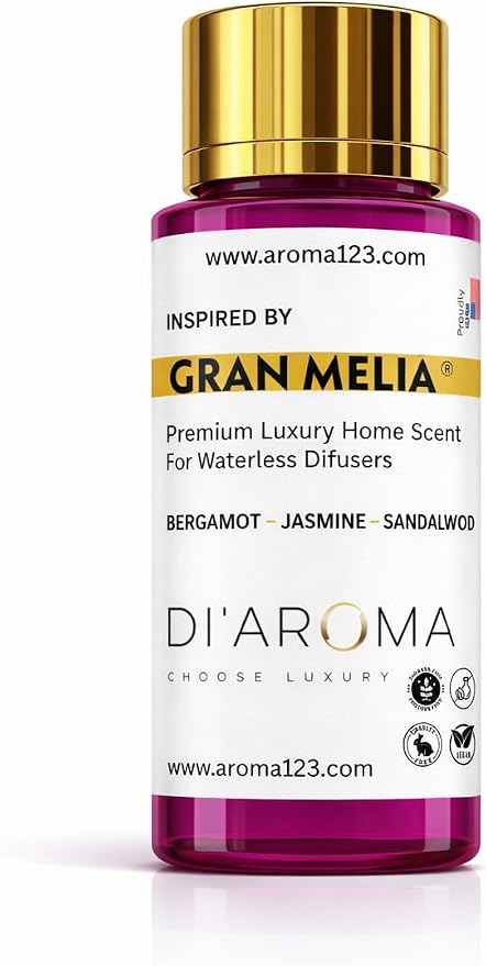 Di’Aroma Luxury Hotel Resort Collection Grand Melia Hotel 60ml 2 Fl Oz - Fragrance Oil, Diffuser Oil for Waterless & Cold-Air Diffusers, Premium Air Freshener (2 Fl Oz, Grand Melia Hotel)