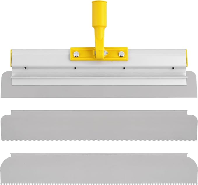 Notched Squeegee for Epoxy, Self Leveling Floor Squeegees Cement Painting Coating Tool w/ 3 Racks (18")