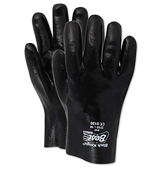 MAGID 3684R SHOWA Best Glove Black Knight Black Vinyl Gloves, Medium, Black , 10 (Pack of 12)