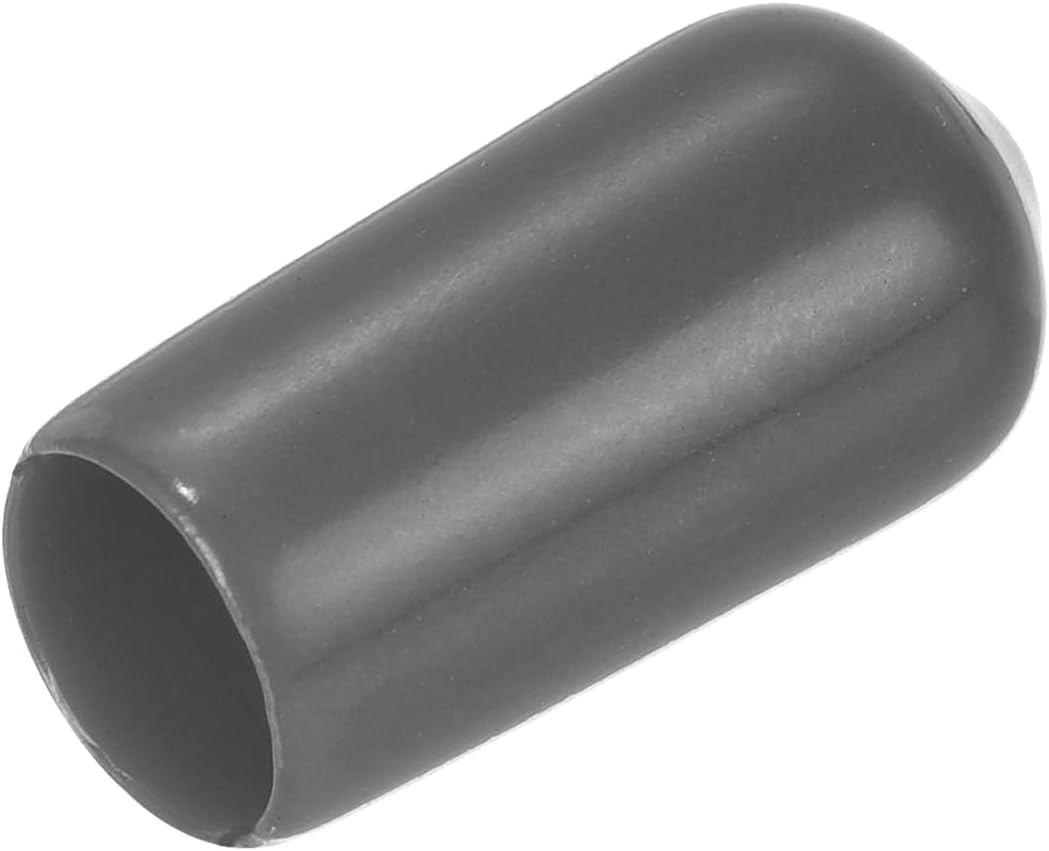 uxcell 20pcs Rubber End Caps 7mm(1/4") ID Vinyl PVC Round Tube Bolt Cap Cover Screw Thread Protectors Dark Grey
